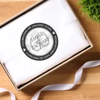 Elegant 60th Diamond Wedding Anniversary Classic Round Sticker