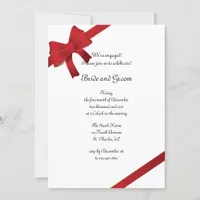 Red Bows Winter Engagement Party Invitation