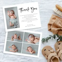 5 Photos Baby Girl or Boy Script Thank You Announcement