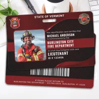 Personalized Firefighter Employee Custom Photo ID Badge