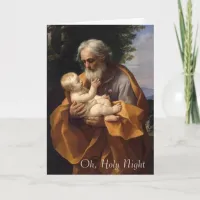 Vintage Painting of Jesus being held by Joseph Holiday Card