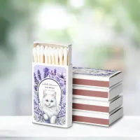 Elegant Lavender and Cat Birthday Matchboxes