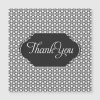 Stylish Thank You on Black White Hexagon Pattern