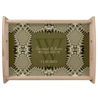 Baroque Fusion Monogram Wedding Anniversary Serving Tray