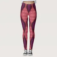 Fractal Lace Purple+Earth Pink Leggings ★Psydefx★