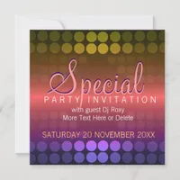 Shiny Disco Dots Special Party Invitation