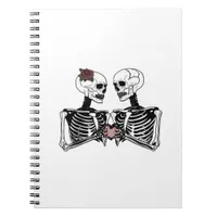 Romantic Skeleton Couple Gothic With Heart Hands Notebook