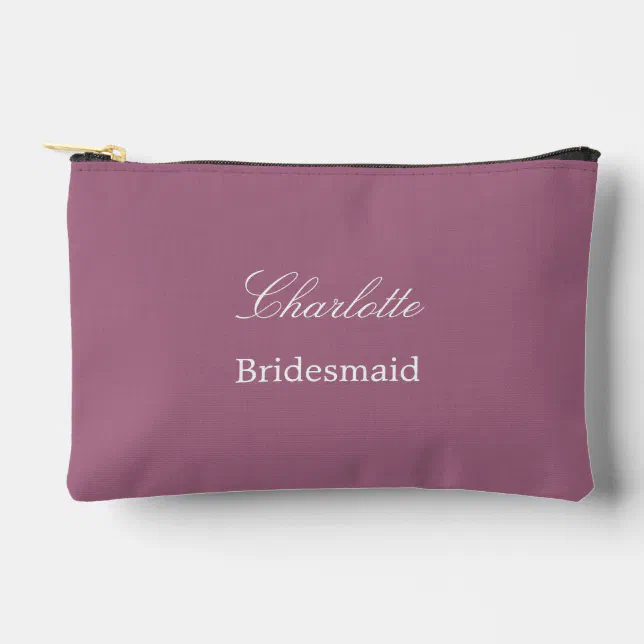 Elegant Bridesmaid Mauve Accessory Pouch