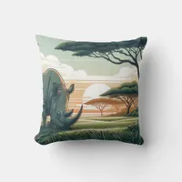 Luxurious Rhinoceros Pillow for Wildlife Lovers