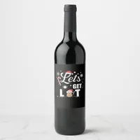 Let's Get Lit Adult Funny X-mas Christmas Essentia Wine Label