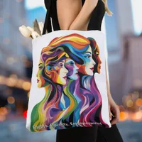 Abstract Colorful Faces | Womens Day Tote Bag