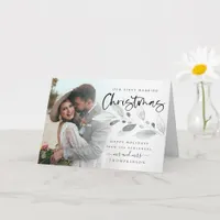 First Married Christmas Photo Foliage Folded  Card