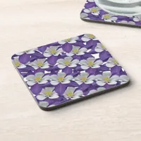 Columbine Flower Pattern Beverage Coaster