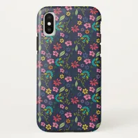 Girly Colorful Boho Spring Flowers iPhone XS Case