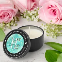 Elegant 11th Turquoise Wedding Anniversary Mini Candle Favors