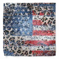 *~* USA Stars Stripes Flag Leopard Distressed AP27 Bandana