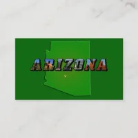 Arizona Map and Picture Text Business Card