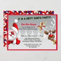 Dirty Santa Ready for Gift Exchange Santa Invitation