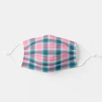 Pink Gingham Tartan Adult Cloth Face Mask