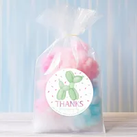  Green Balloon Dog Favor Sticker