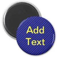 Black Blue Thin Diagonal Stripes Magnet