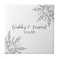 Snowflake Winter Wedding Tile