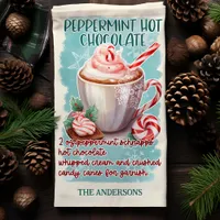 Peppermint Hot Chocolate Christmas Cocktail Recipe Kitchen Towel