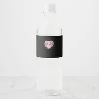 Skeleton Hand With Heart Gentle Expression Water Bottle Label