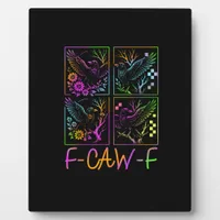 Raven F-Caw-F Colorful Neon Goth Bird Funny  Plaque