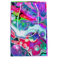 Marble Colorful Fluid Art  Birthday Medium Gift Bag