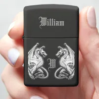 Personalized Winged Dragons Zippo Lighter