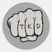 TKD Fist Round Sticker