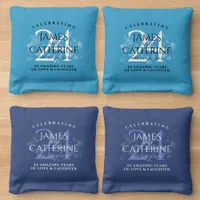 Elegant 24th Opal Wedding Anniversary Celebration Cornhole Bags