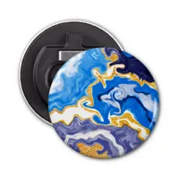 Beautiful Blue, Gold and White Swirls like Water  Bottle Opener