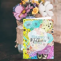 Vibrant Whimsical Floral Artistic Mother's Day Card