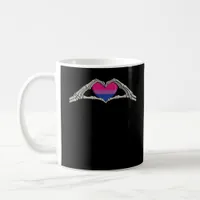 Bone Hands Heart Bisexual Goth Minimal Design Coffee Mug