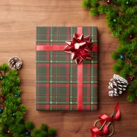 Christmas Plaid Green and Red Wrapping Paper