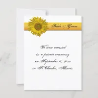 Sunflower Stripe Marriage / Elopement Announcement
