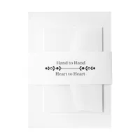 Black and White Hand to Hand Wedding Invitation Belly Band