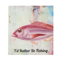 Vintage Pink Fish Grunge Look Notepad