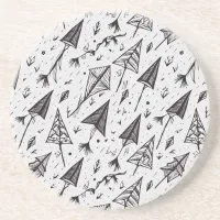 Hand Drawn Kite and Arrow Figures Coaster