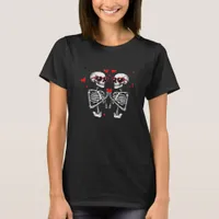 Skeleton Heart Hands Trending Modern Aesthetic T-Shirt