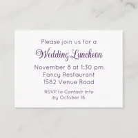 Elegant Purple Script Wedding Event Invitation