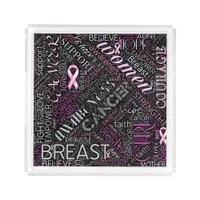 Breast Cancer Awareness Word Cloud ID261 Acrylic Tray