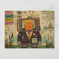 Trump Making Swamps Great Again Mixed Media Postcard