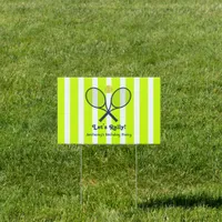 Optic Yellow & Neon Green Tennis Birthday Welcome Sign