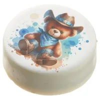 Cute Rustic Cowboy Teddy Bear Boy's Baby Shower Chocolate Covered Oreo