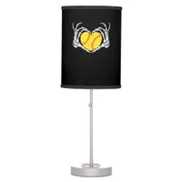 Skeleton Hands Heart Halloween Costume Softball Table Lamp