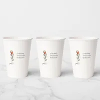 Delicate floral quote paper cups 