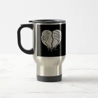 Gothic Skeleton Heart Hands Retro Aesthetic Travel Mug